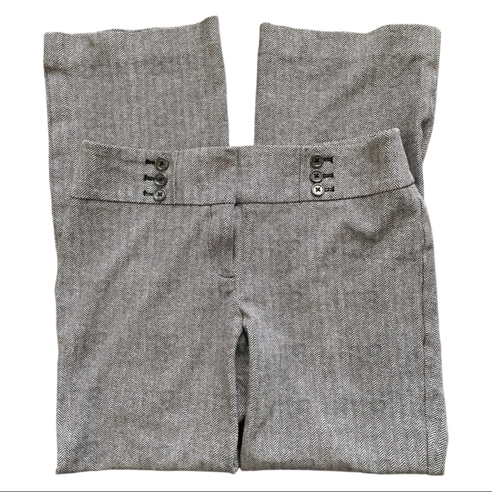 Anne Klein grey herringbone women’s dress pants 4p  straight flare mid rise